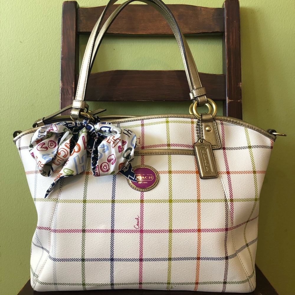 COPY - Coach Peyton Tattersall Plaid Tote